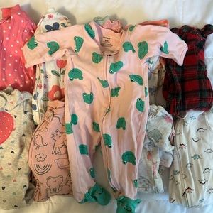 10 3 Month Carters Old Navy Baby Sleeper Footies Lot Bundle